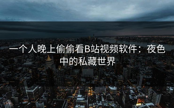 一个人晚上偷偷看B站视频软件:夜色中的私藏世界 一个人晚上偷偷看B站视频软件:夜色中的私藏世界