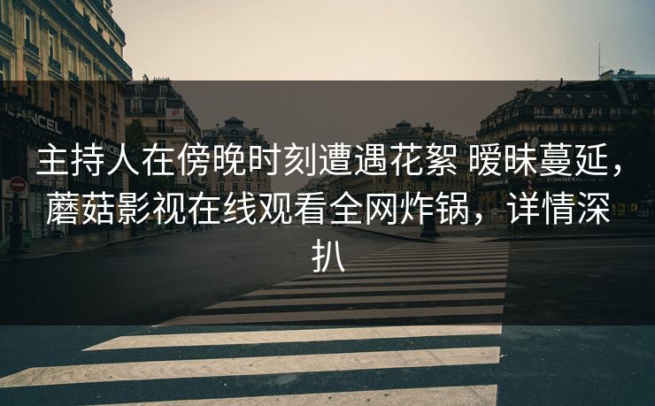 主持人在傍晚时刻遭遇花絮 暧昧蔓延，蘑菇影视在线观看全网炸锅，详情深扒
